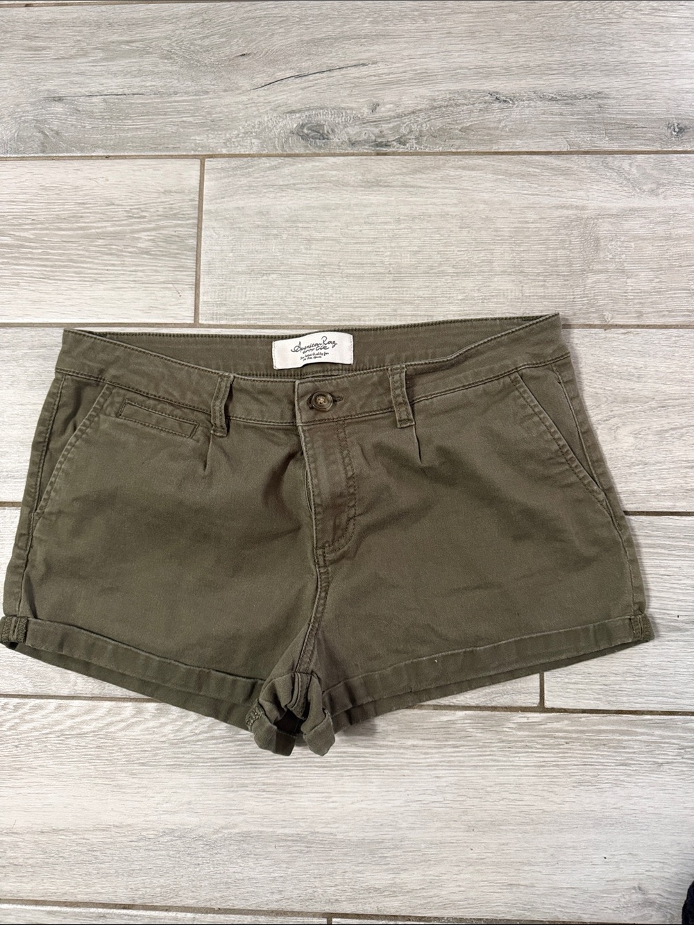 Juniors American Rag Olive Green Cotton Shorts
